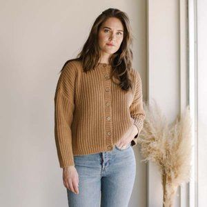 The Simple Folk, The Chunky Cardigan - Caramel - Size 12